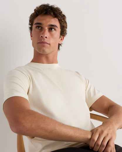 100% Pima Cotton Luxe Touch Tee - XS / Porcelain