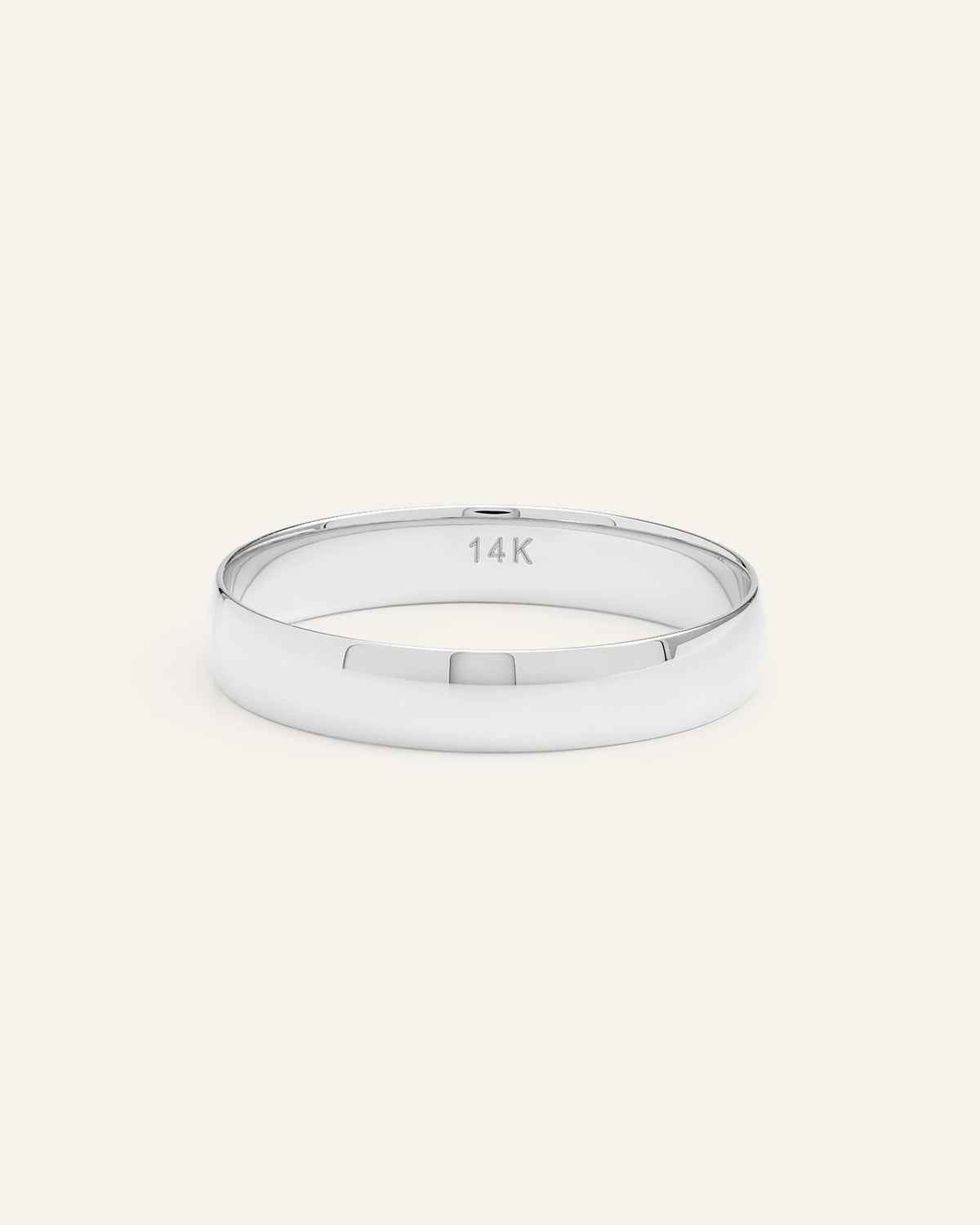 14K Gold Lightweight Round Edge Band - 4 / Yellow Gold