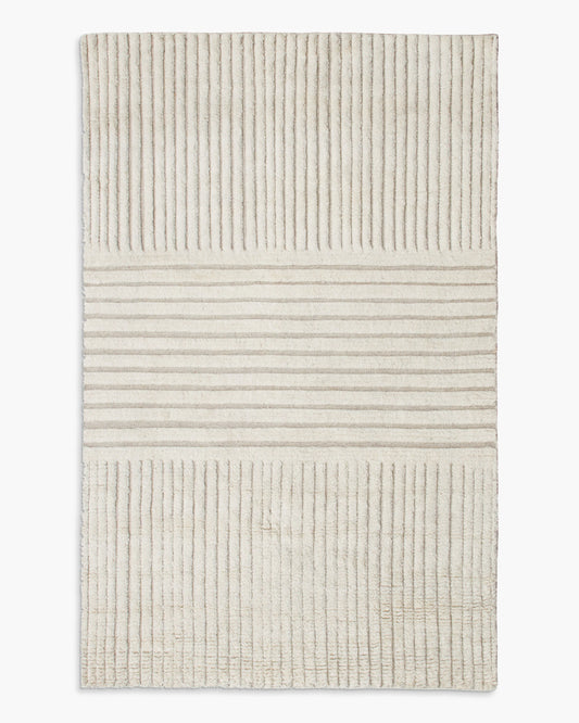 Troy Hand-Knotted Wool Rug - 3' x 5' / Ivory