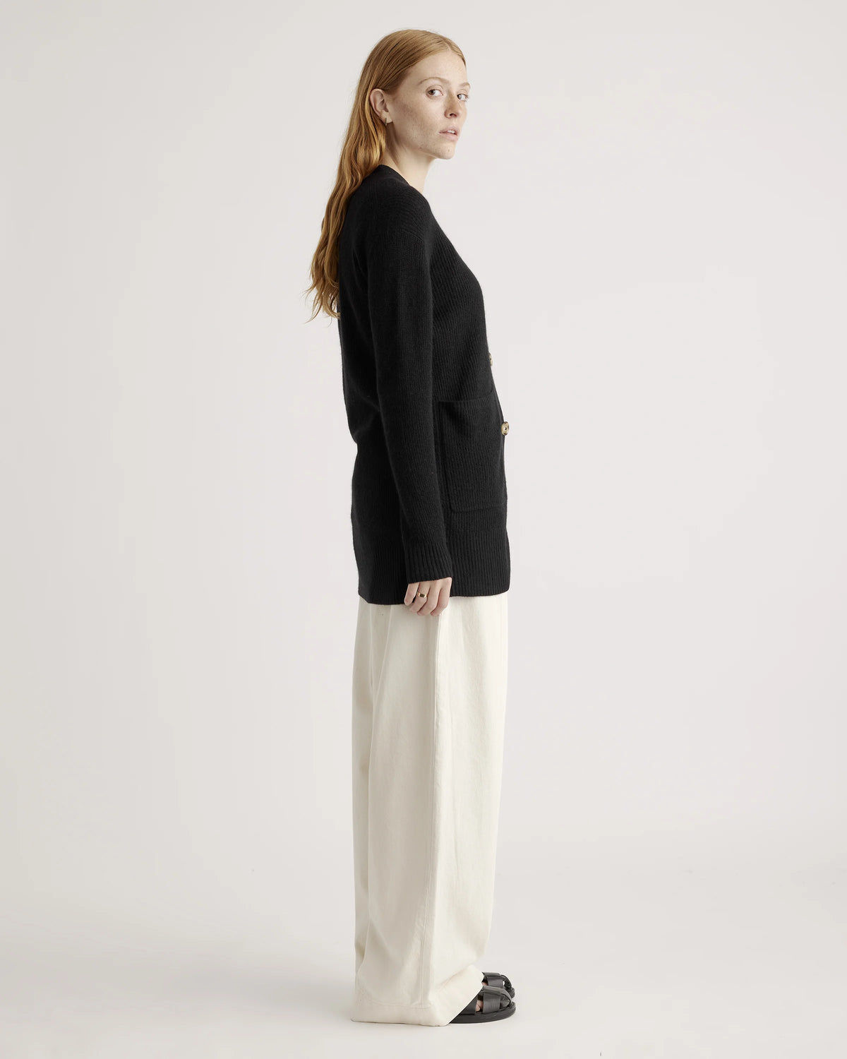 Baby Alpaca-Wool Oversized Cardigan - XS / Black