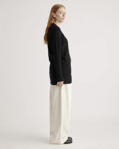 Baby Alpaca-Wool Oversized Cardigan - XS / Black