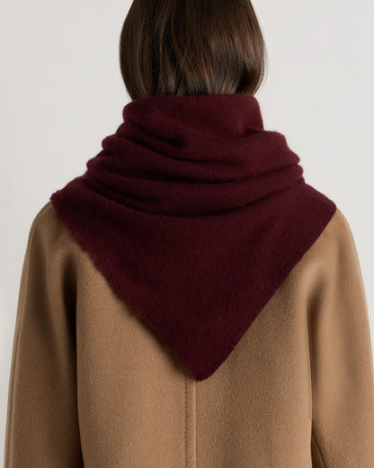 Mongolian Cashmere Square Scarf - One Size / Rich Burgundy