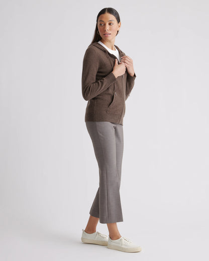 Mongolian Spring Cashmere Full-Zip Hoodie - XS / Brown