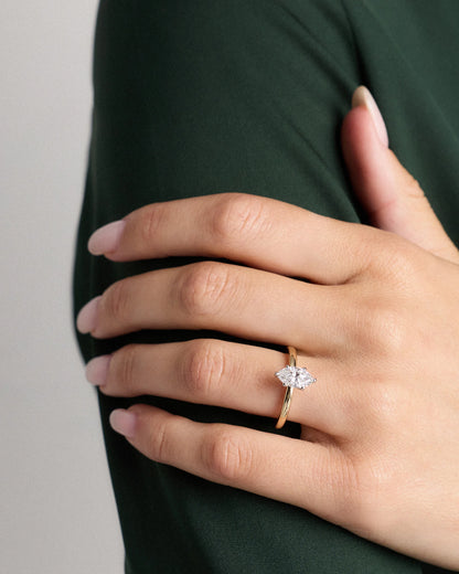 Lab Grown Diamond Marquise Comfort Fit Engagement Ring - 1ct - 4 / Yellow Gold