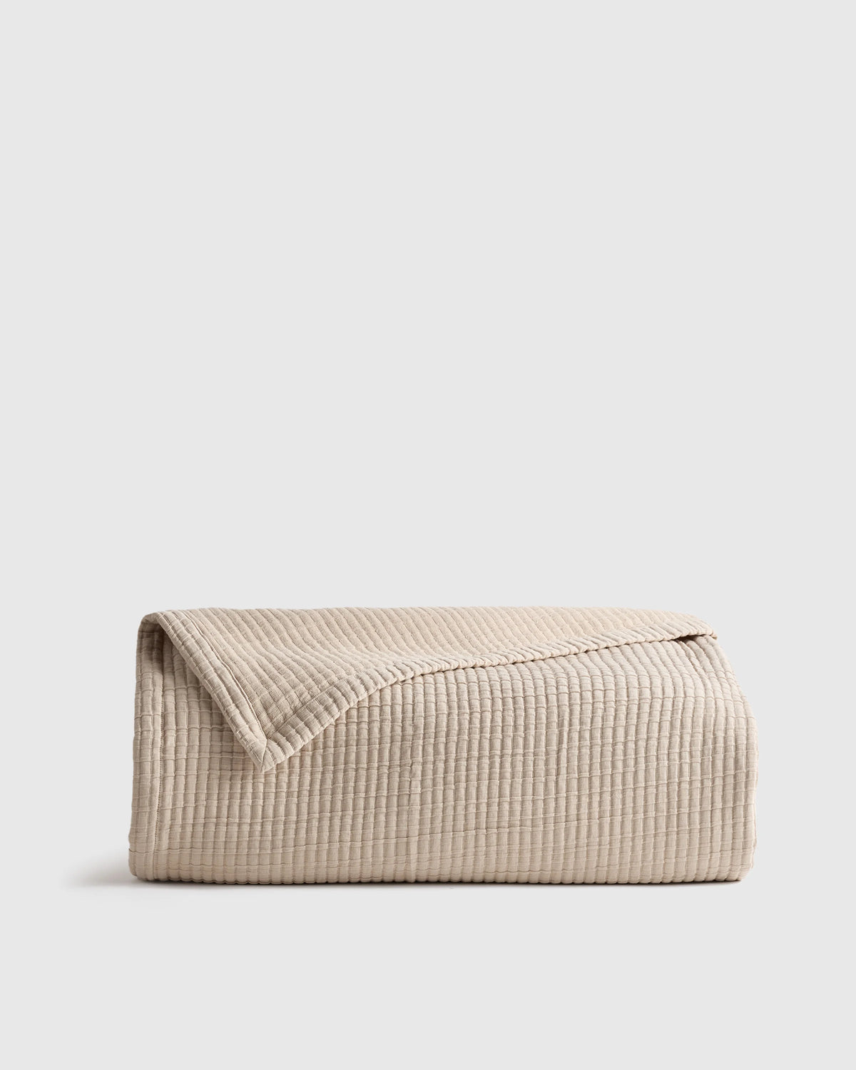 Organic Ribbed Cotton Coverlet - Twin / Toffee