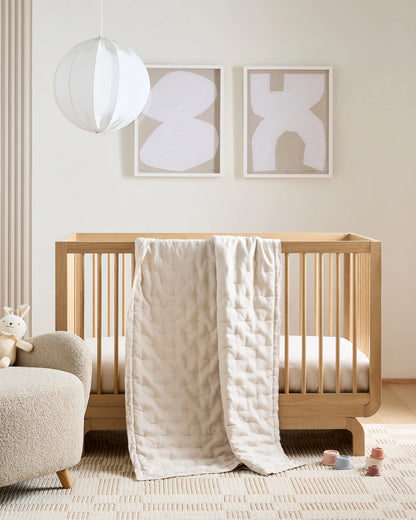 European Linen Toddler Dream Quilt - One Size / White