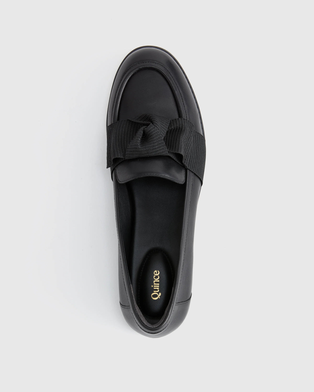 Italian Leather Bow Penny Loafer - 5 / Bone