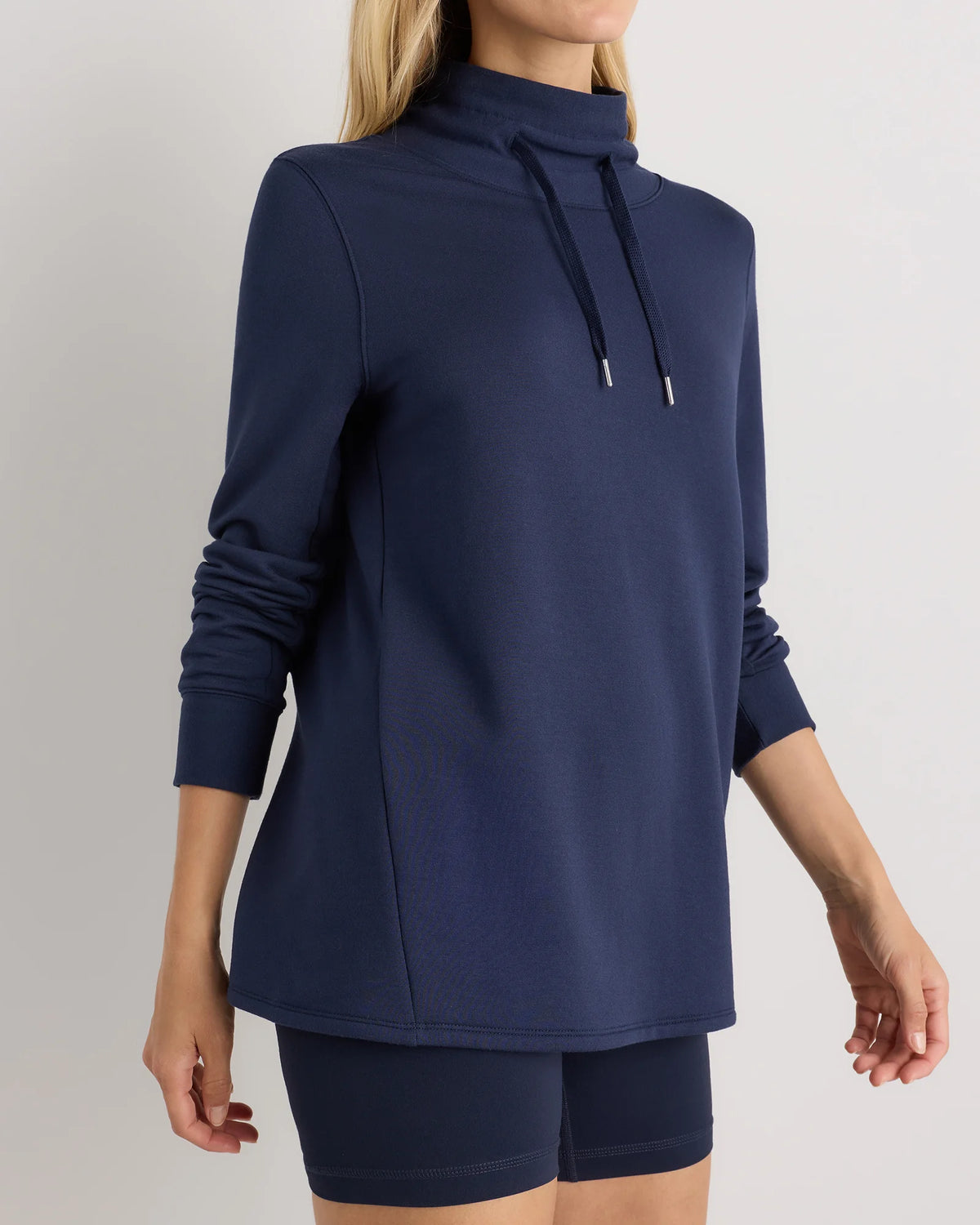 SuperSoft Fleece Mock Neck Pullover - XS / Navy