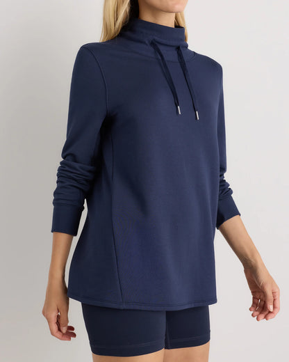 SuperSoft Fleece Mock Neck Pullover - XS / Navy