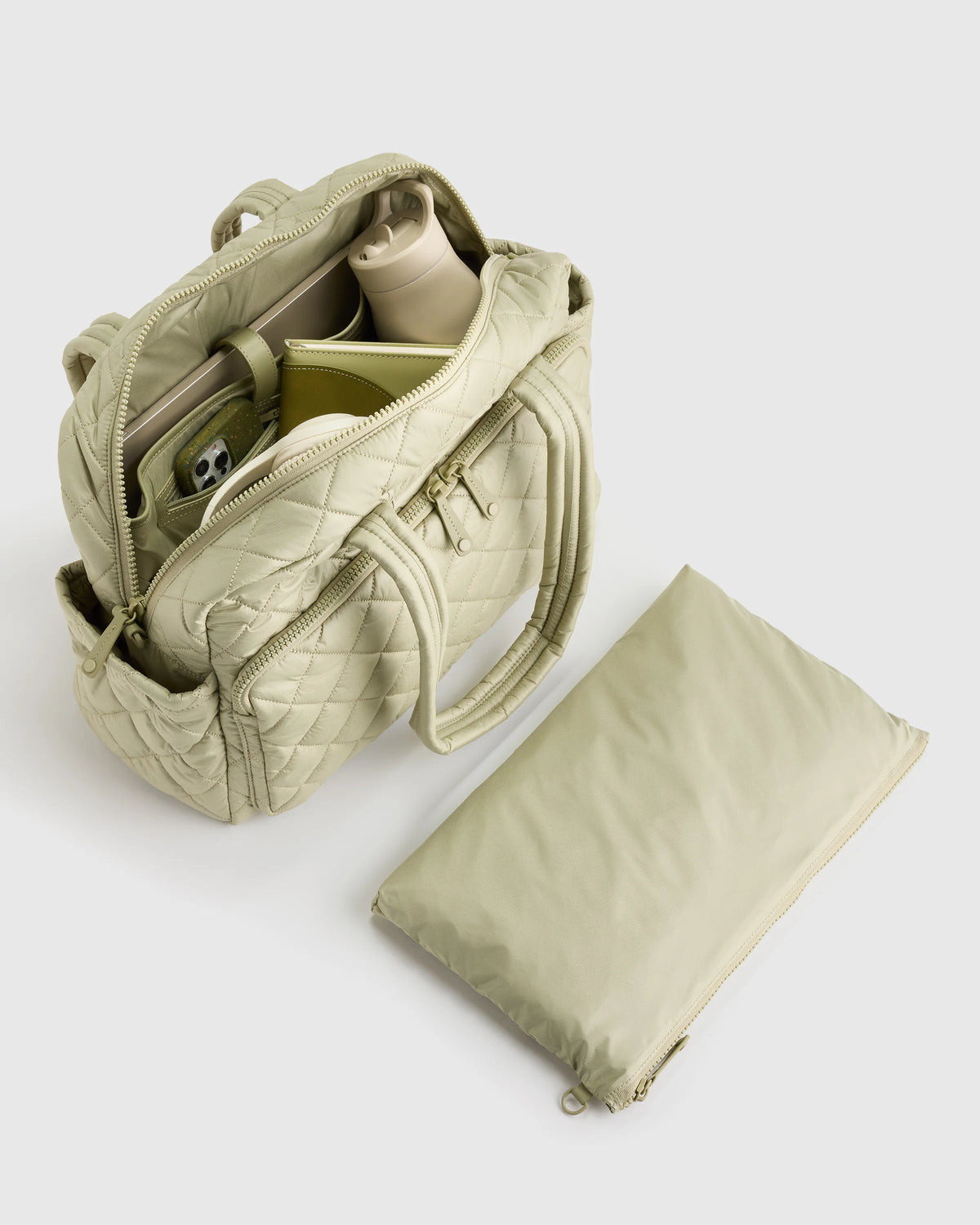 Transit Quilted Duffle Bag - One Size / Taupe Brown