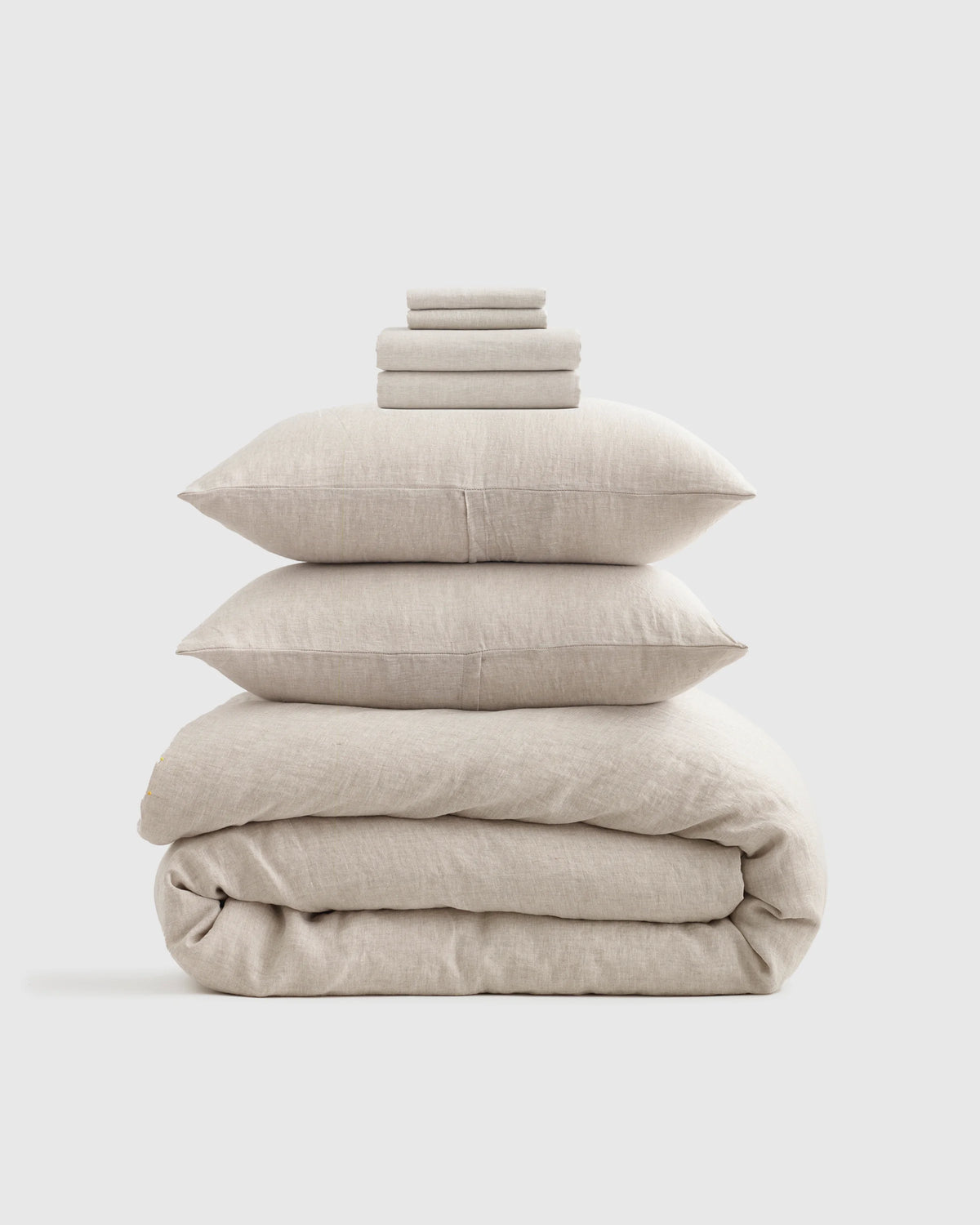 European Linen Chambray Deluxe Bedding Bundle - Twin / Charcoal