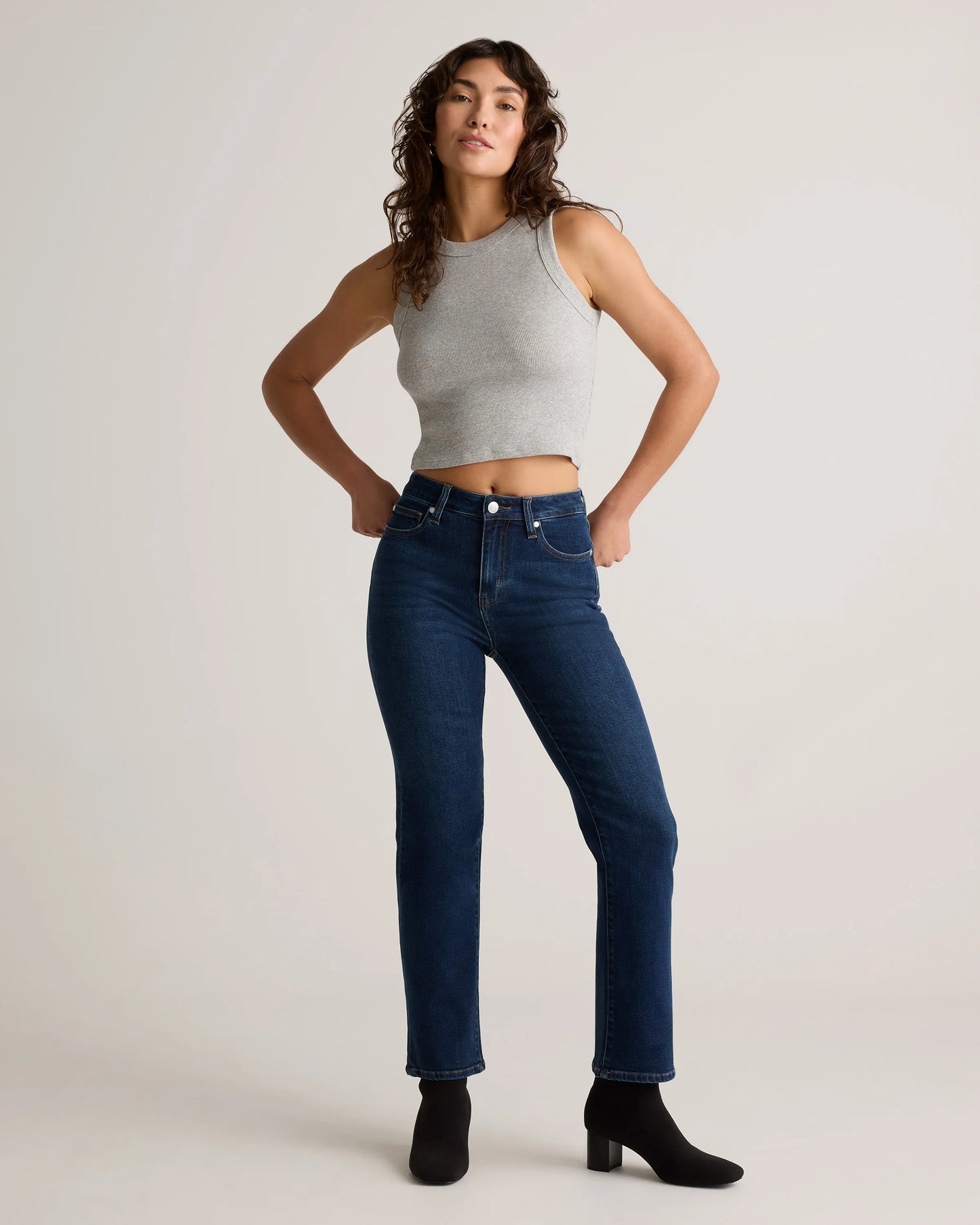 Bella Stretch Straight Jeans - 24 / Twilight Blue Fray