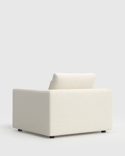 Ashford Deep Seat Chair and a Half in Performance Chenille Linen Blend - 46" / Snow