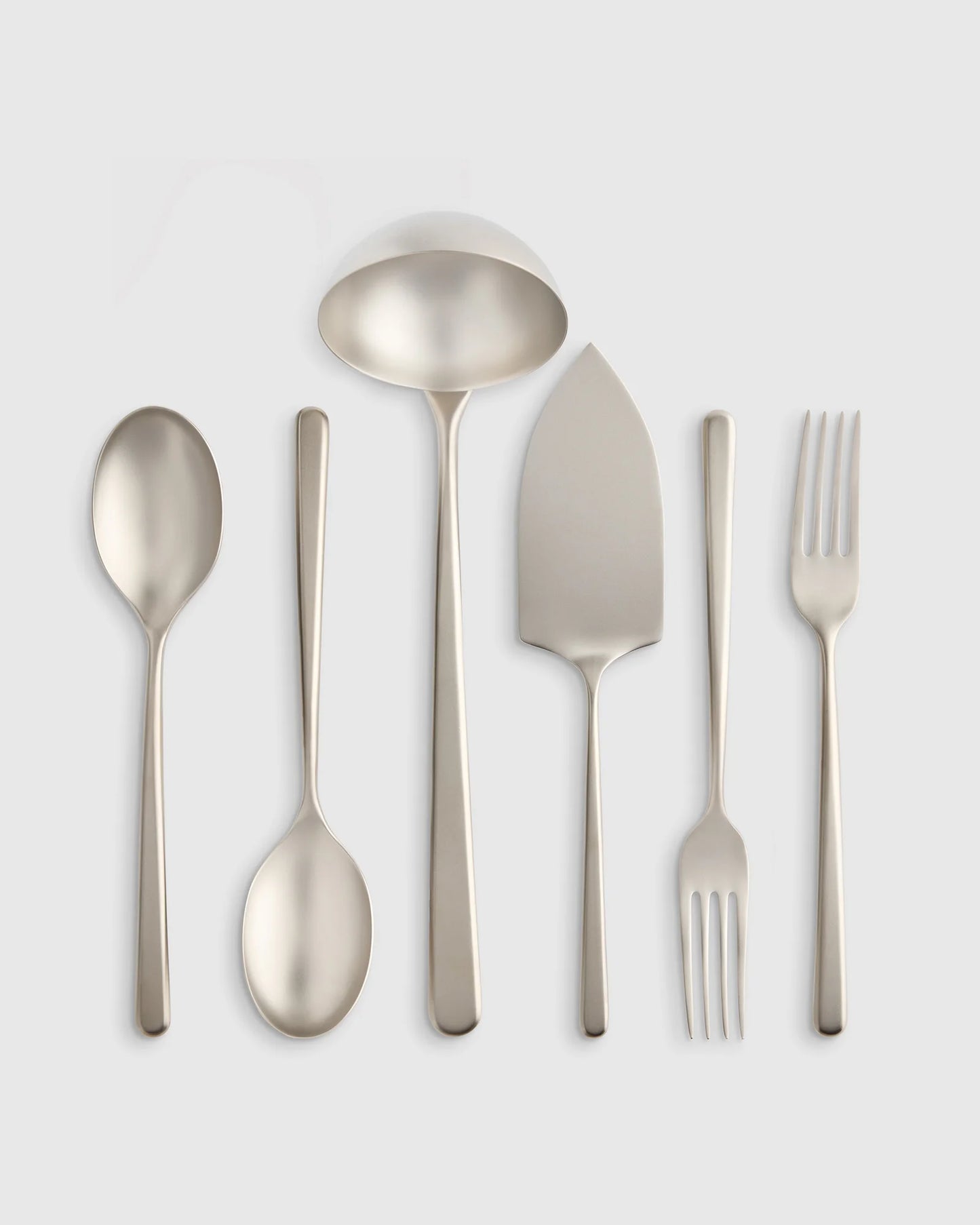 Gia Minimalist 6 Piece Serving Utensil Set - One Size / Polished Stainless Steel