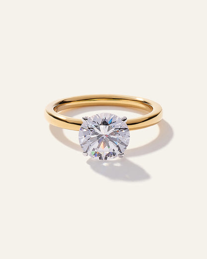 Lab Grown Diamond Round Comfort Fit Engagement Ring - 2ct - 4 / Yellow Gold