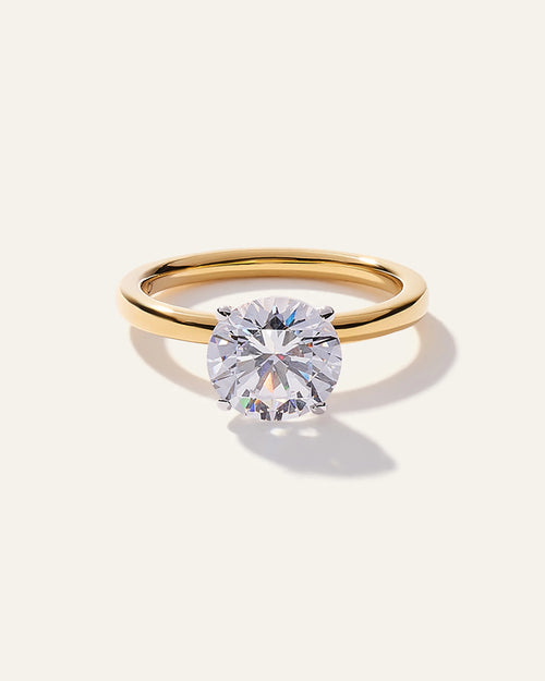 Lab Grown Diamond Round Comfort Fit Engagement Ring - 2ct - 4 / Yellow Gold