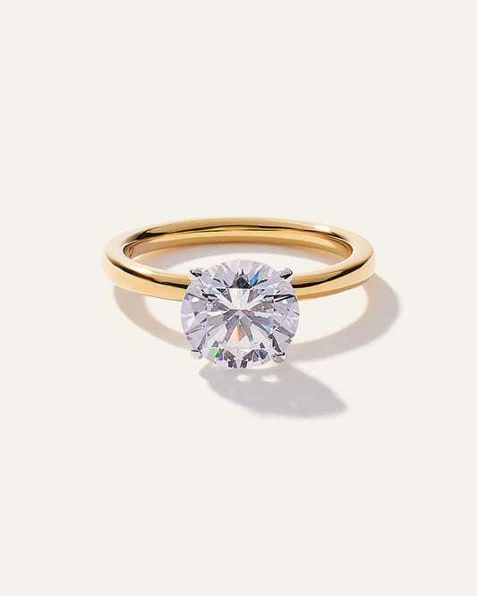 Lab Grown Diamond Round Comfort Fit Engagement Ring - 2ct - 4 / Yellow Gold