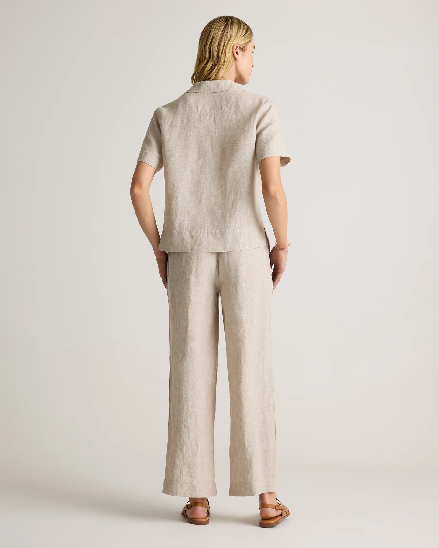 100% European Linen Wide Leg Pants - XS / Bayberry Olive