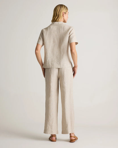 100% European Linen Wide Leg Pants - XS / Bayberry Olive