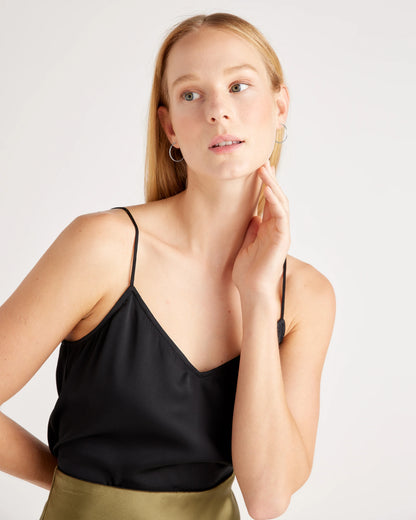 Washable Stretch Silk V-Neck Cami - XS / Ivory