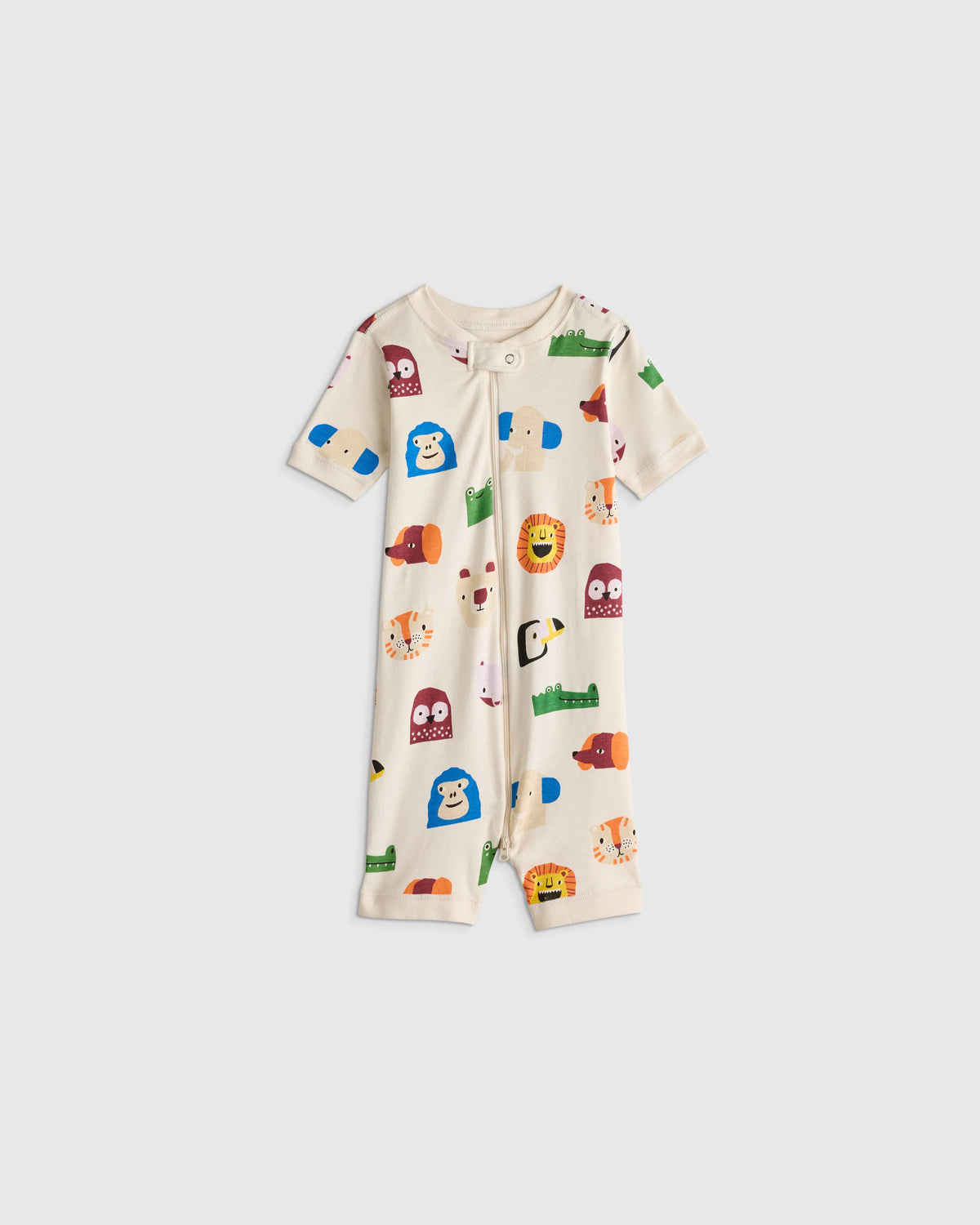 100% Organic Cotton Shortie Onesie Pajama - 2T / Navy Stripe