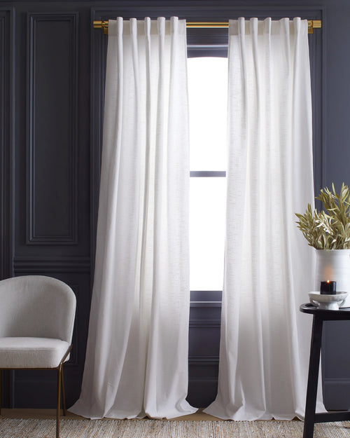 Cotton Slub Curtain - Single Panel - 48x84 / White