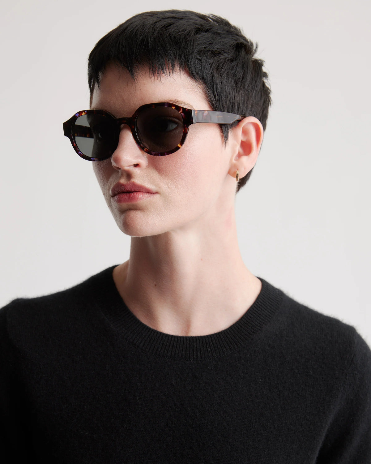 Reagan Polarized Acetate Sunglasses - One Size / Amethyst Tortoise with Grey lens
