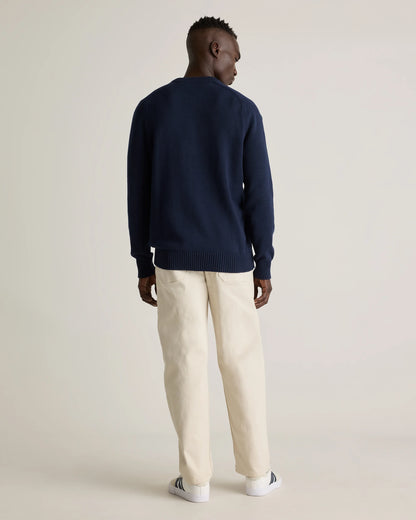 100% Organic Cotton Crewneck Sweater - S / Speckled Beige