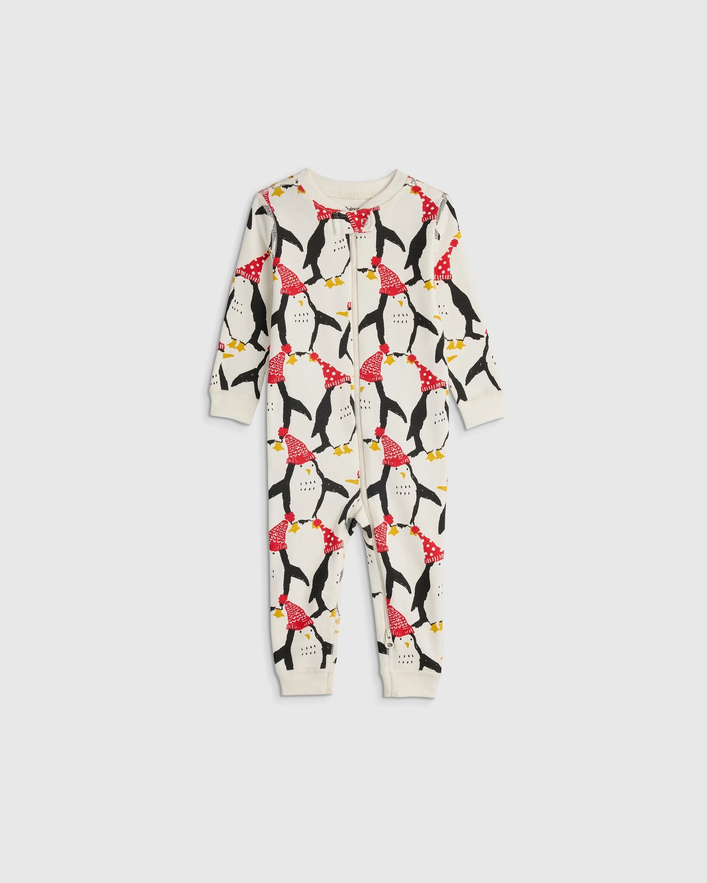 100% Organic Cotton One Piece Pajama - 0-3M / Navy Stripe