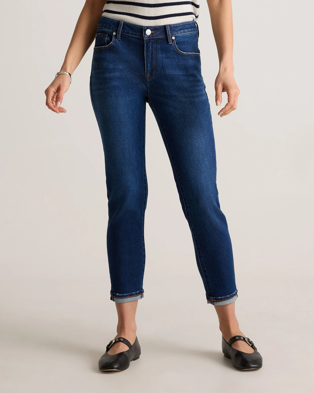 Luna Stretch Slim Boyfriend Jeans - 24 / Stormy Blue