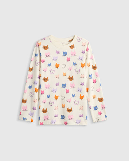 100% Organic Cotton Jersey Long Sleeve Tee - 6 / Dino Sketch