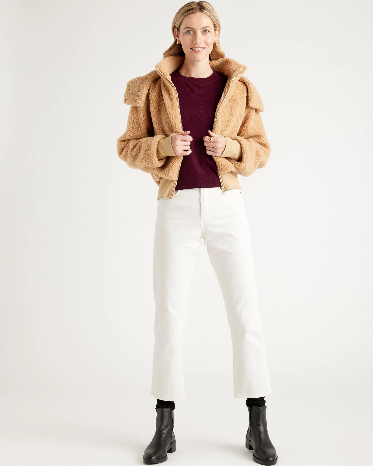 Hooded Sherpa Jacket - XS / Black