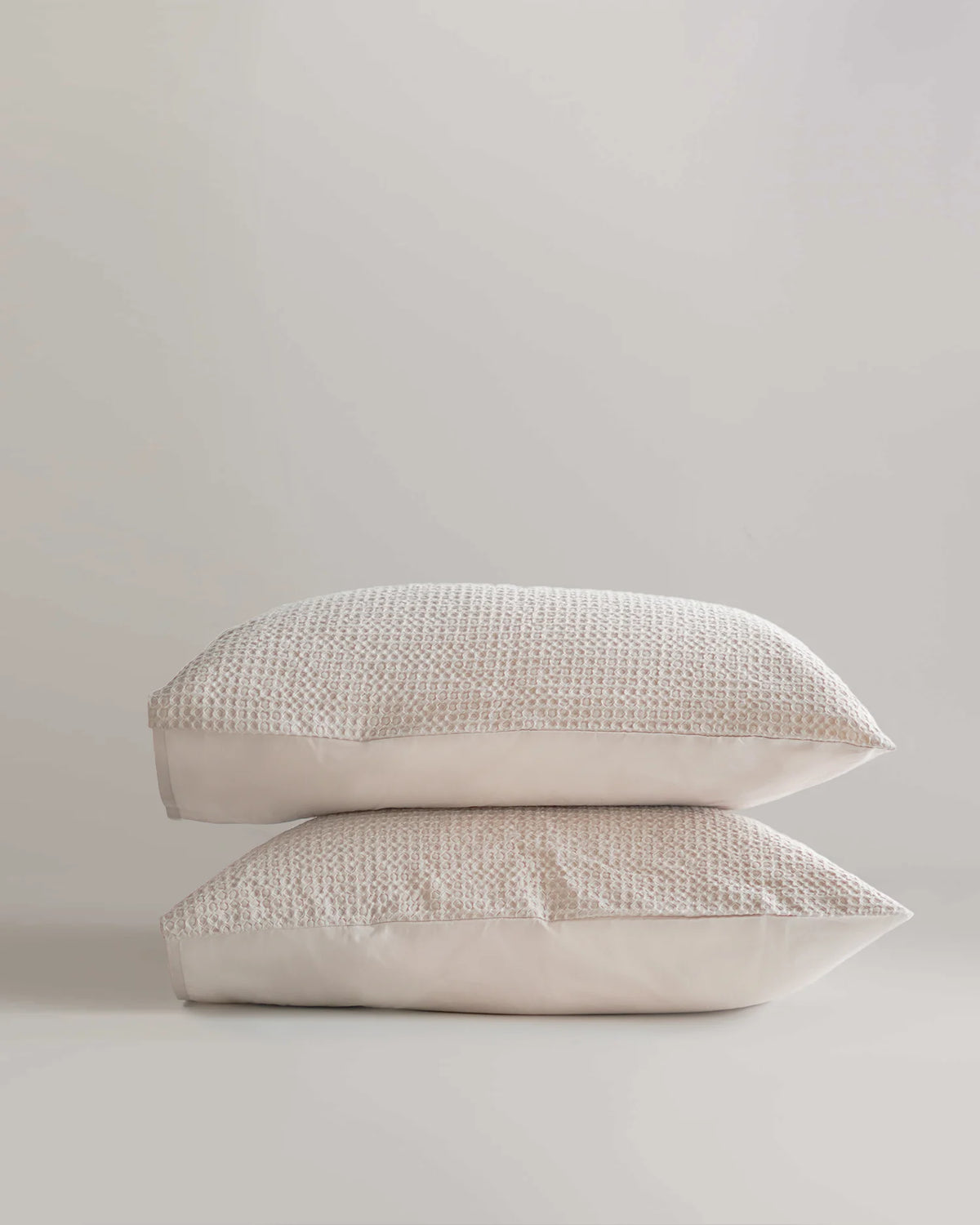 Organic Luxe Honeycomb Sham Set - Standard / Mineral