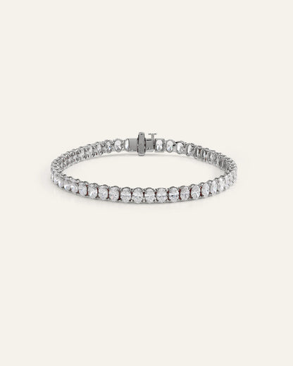 14K Gold Lab Grown Diamond North-South Oval Tennis Bracelet - 10ctw - 6.5" / Yellow Gold