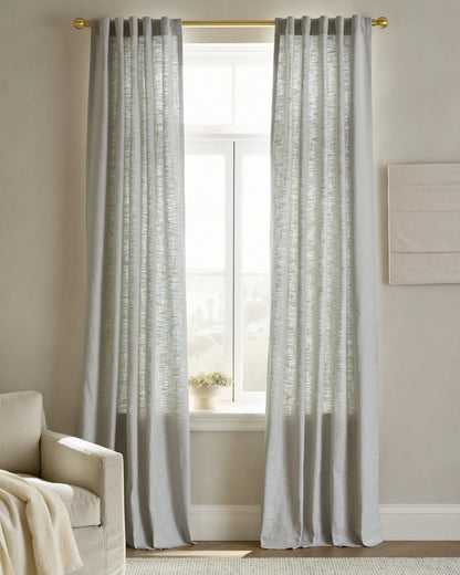 Textured Cotton Curtain - 48x84 / Ivory