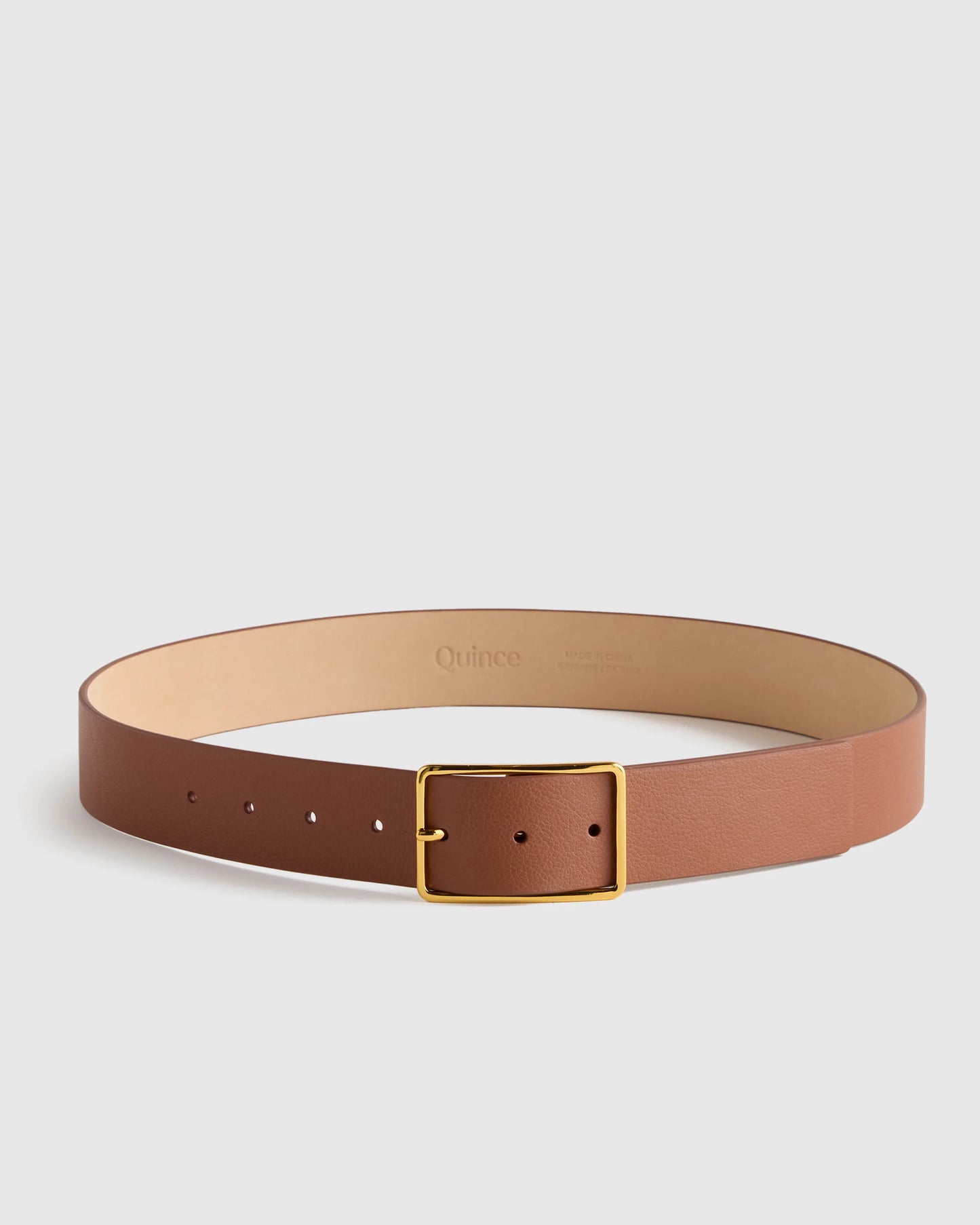 Siena Rectangle European Leather Belt - XS / Black