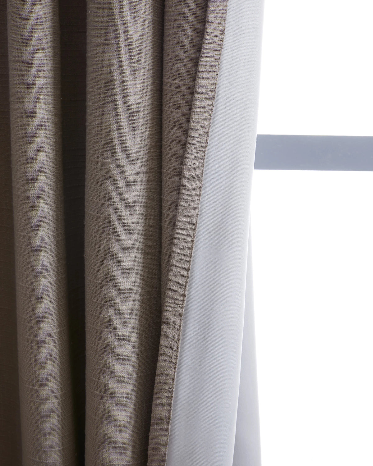 Cotton Slub Room Darkening Curtain - Single Panel - 48x84 / White