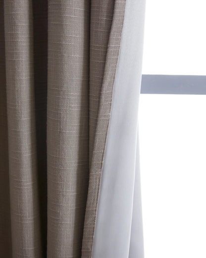 Cotton Slub Room Darkening Curtain - Single Panel - 48x84 / White