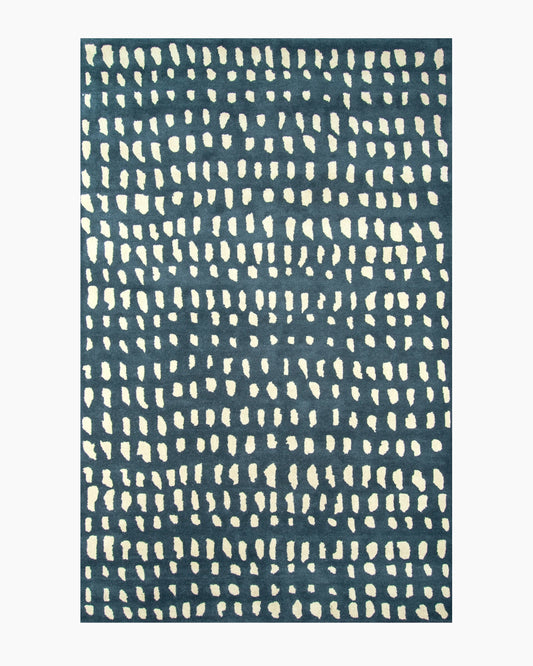 Painterly Dots Hand-Tufted Wool Rug - 3'6" x 5'6" / Navy