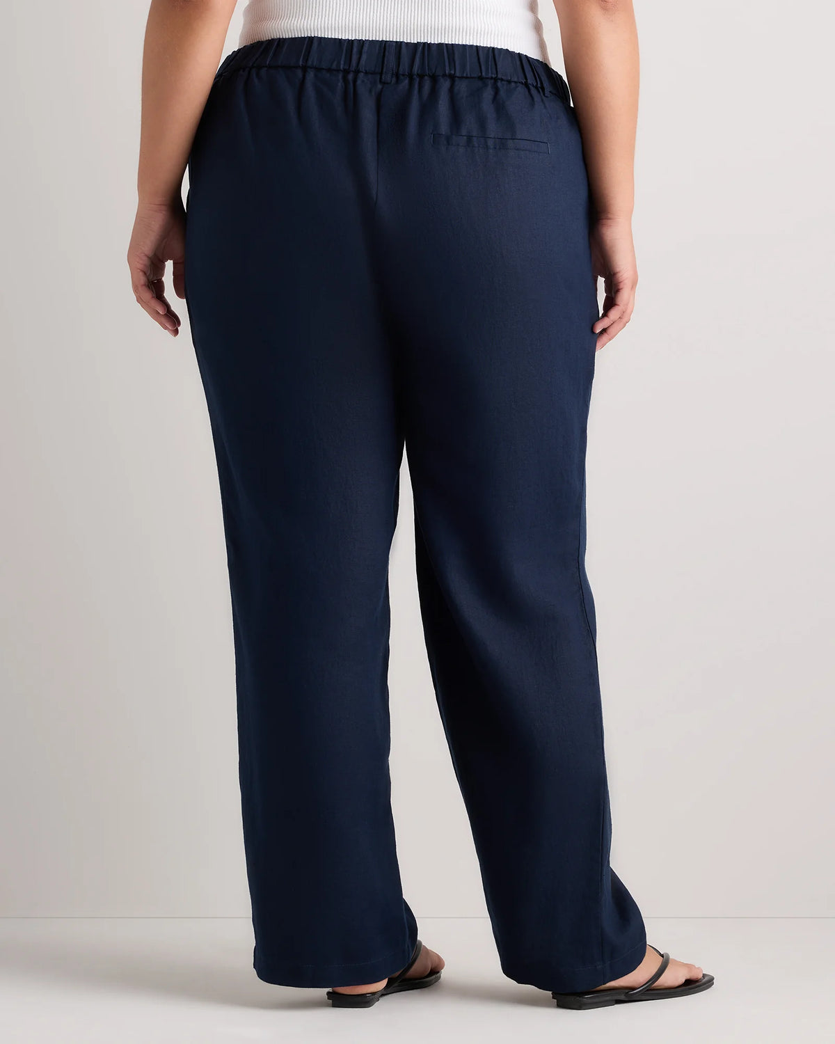 100% European Linen Pleated Trouser - 18 / French Blue