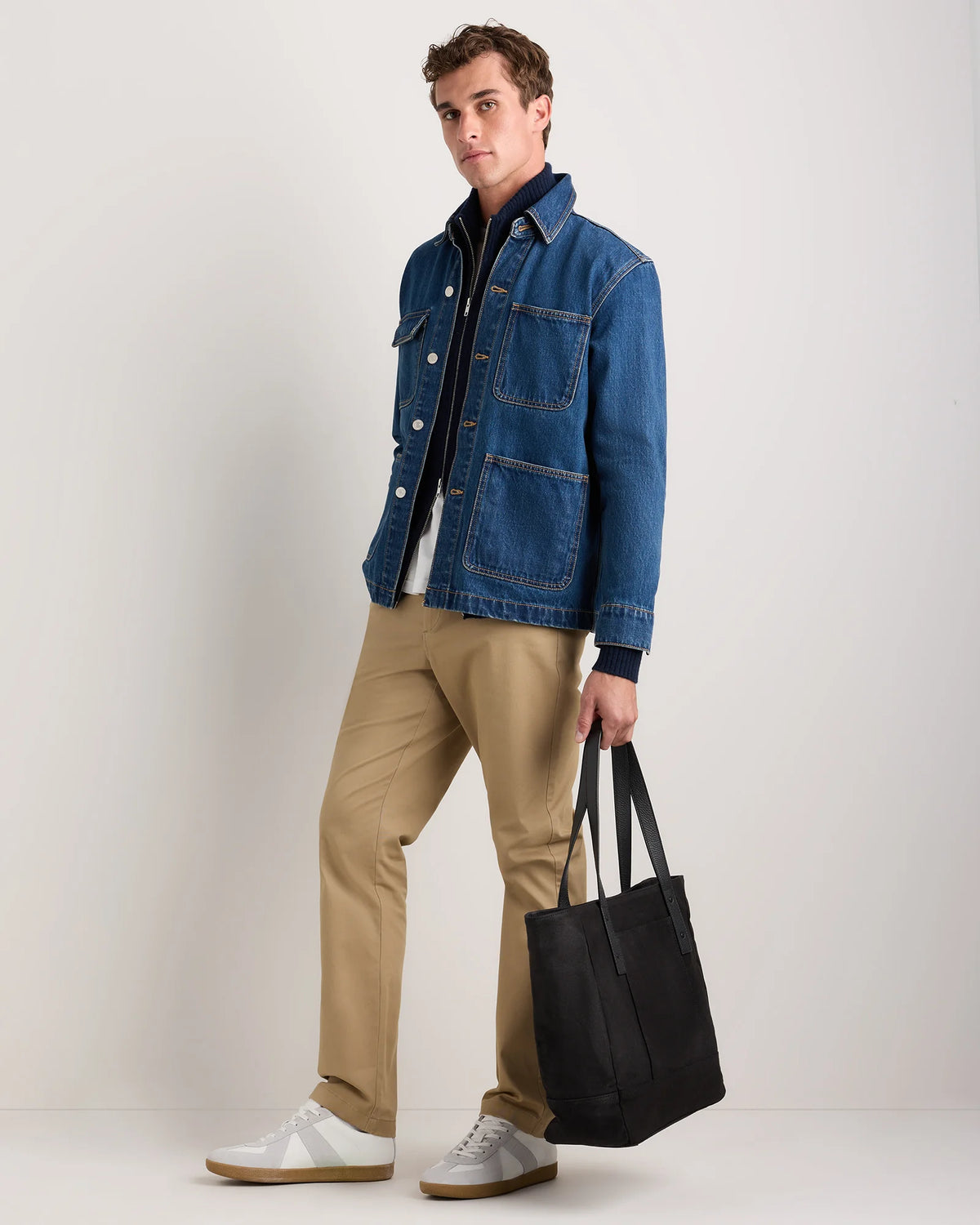 Waxed Canvas Utility Tote - One Size / Black