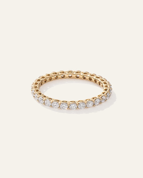 Lab Grown Diamond Round Eternity Band - 4 / Yellow Gold
