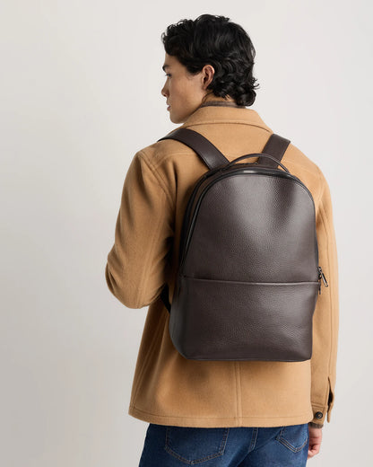 Excursion Italian Leather Laptop Backpack - One Size / Black