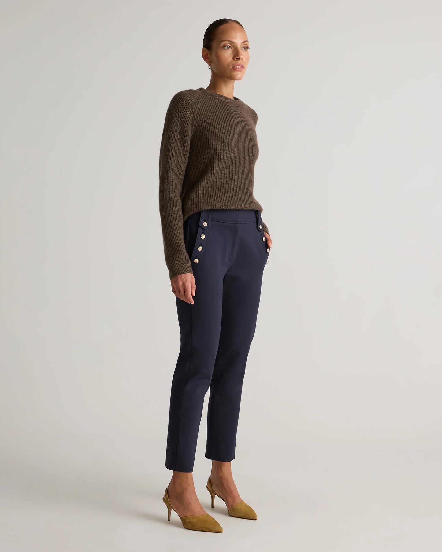 Ultra-Stretch Ponte Straight Leg Mariner Pants - XS / Morel Grey