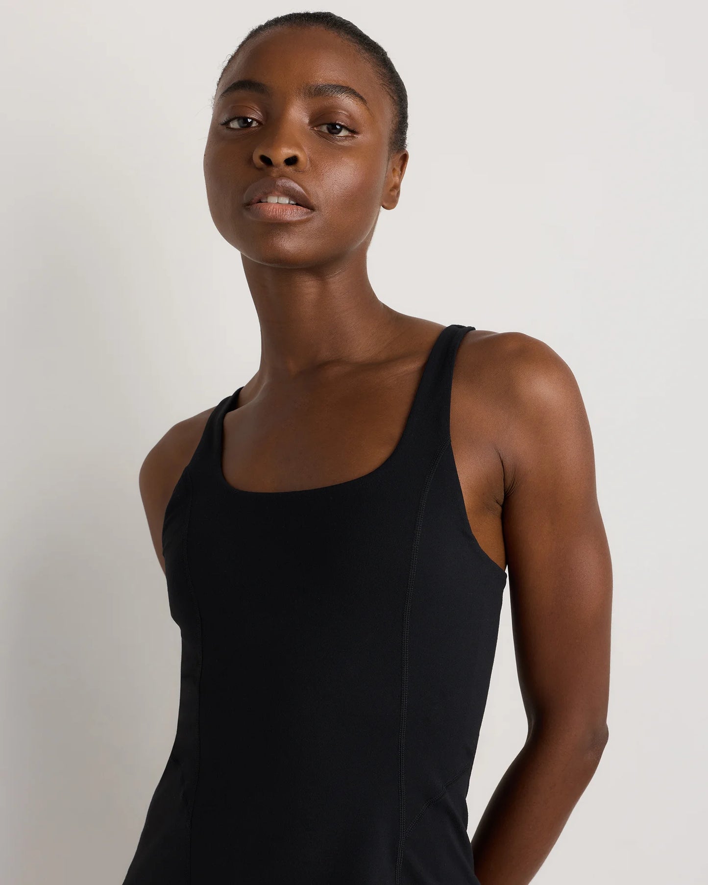 Power-Up Square Neck Dress - XS / Black