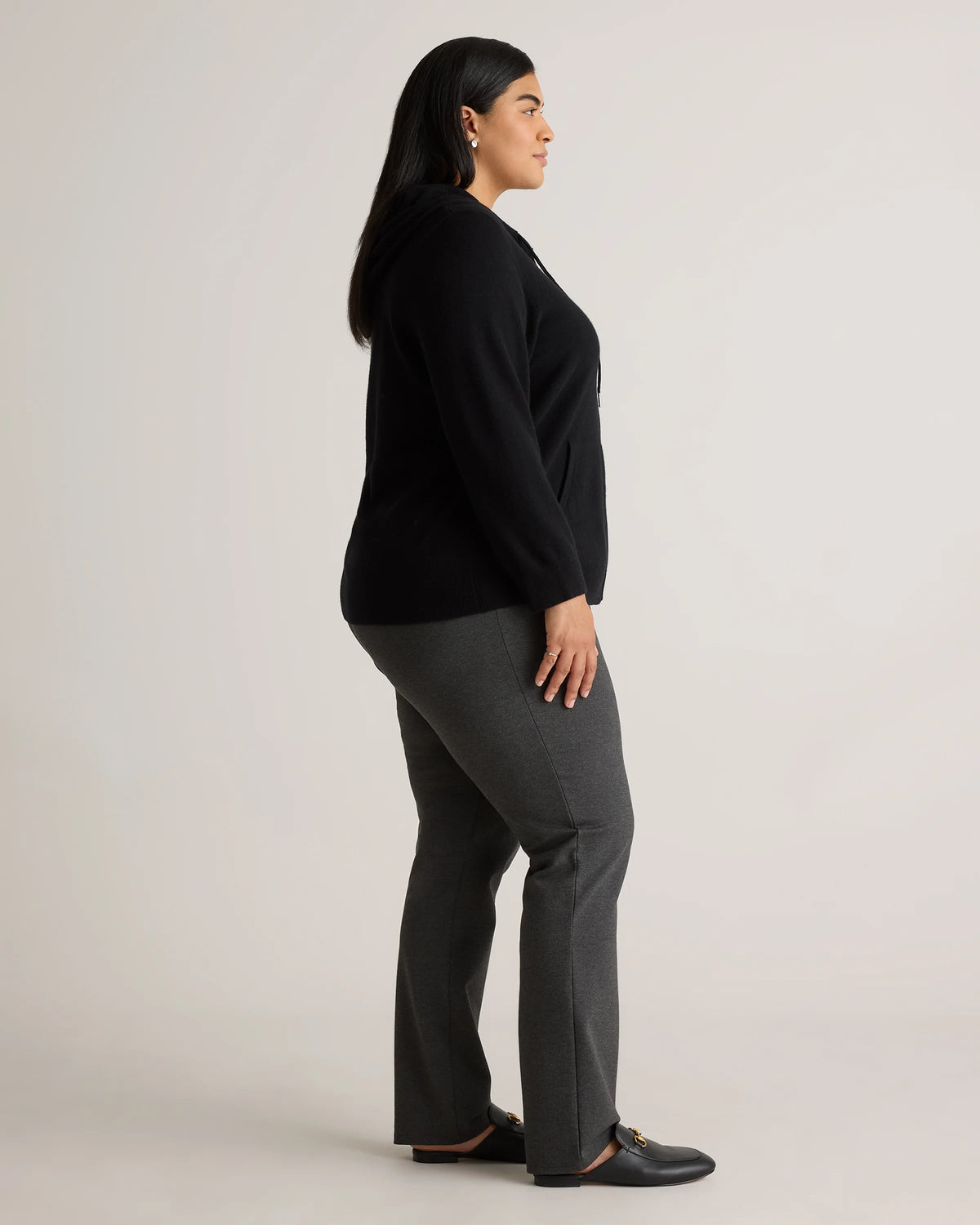 Mongolian Cashmere Full-Zip Hoodie - 1X / True Navy