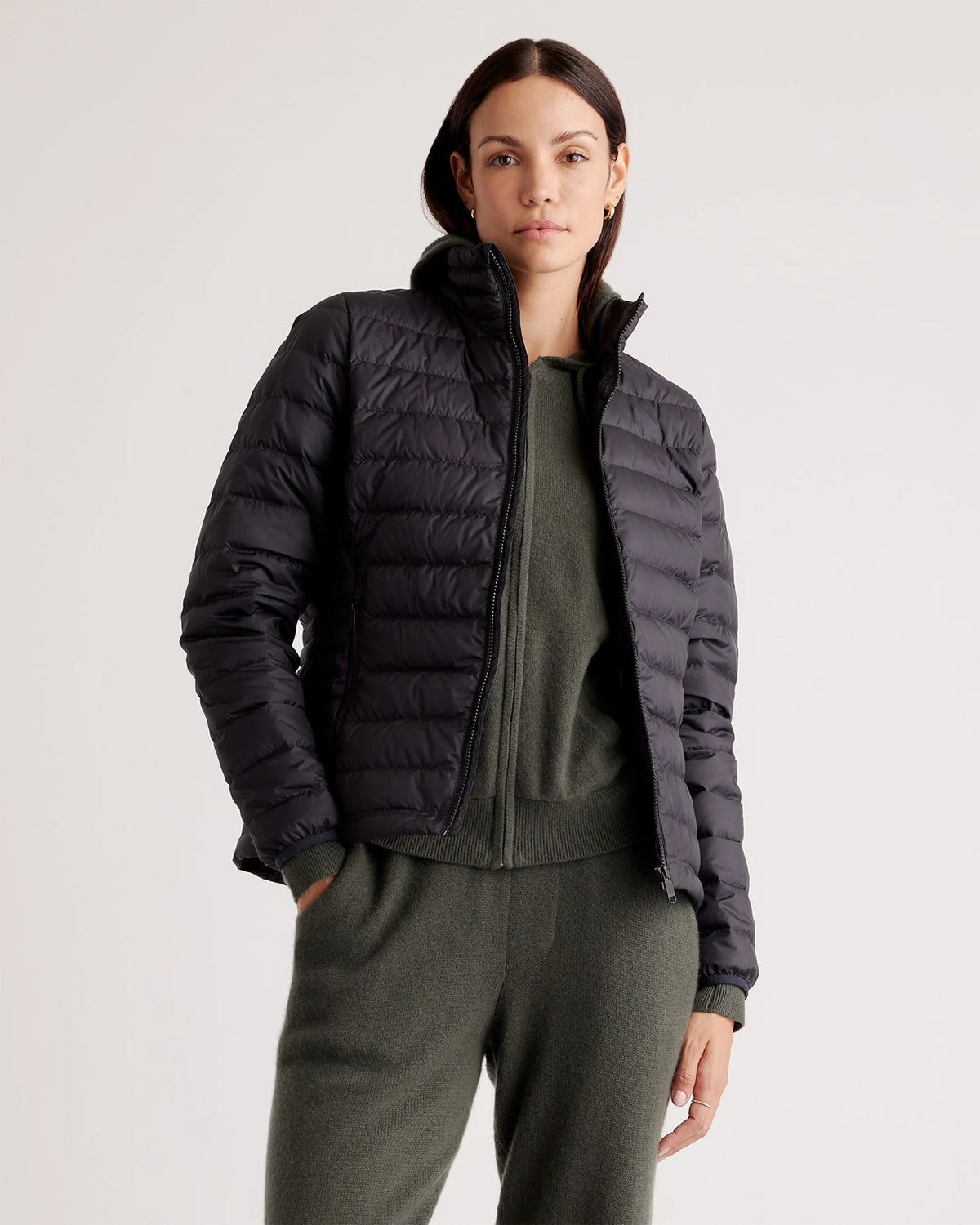 Lightweight Down Packable Puffer Jacket - XS / Black