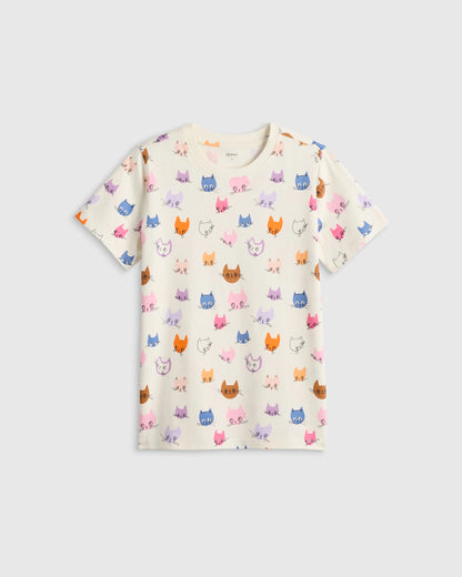 100% Organic Cotton Jersey Short Sleeve Tee - 6 / Dino Sketch