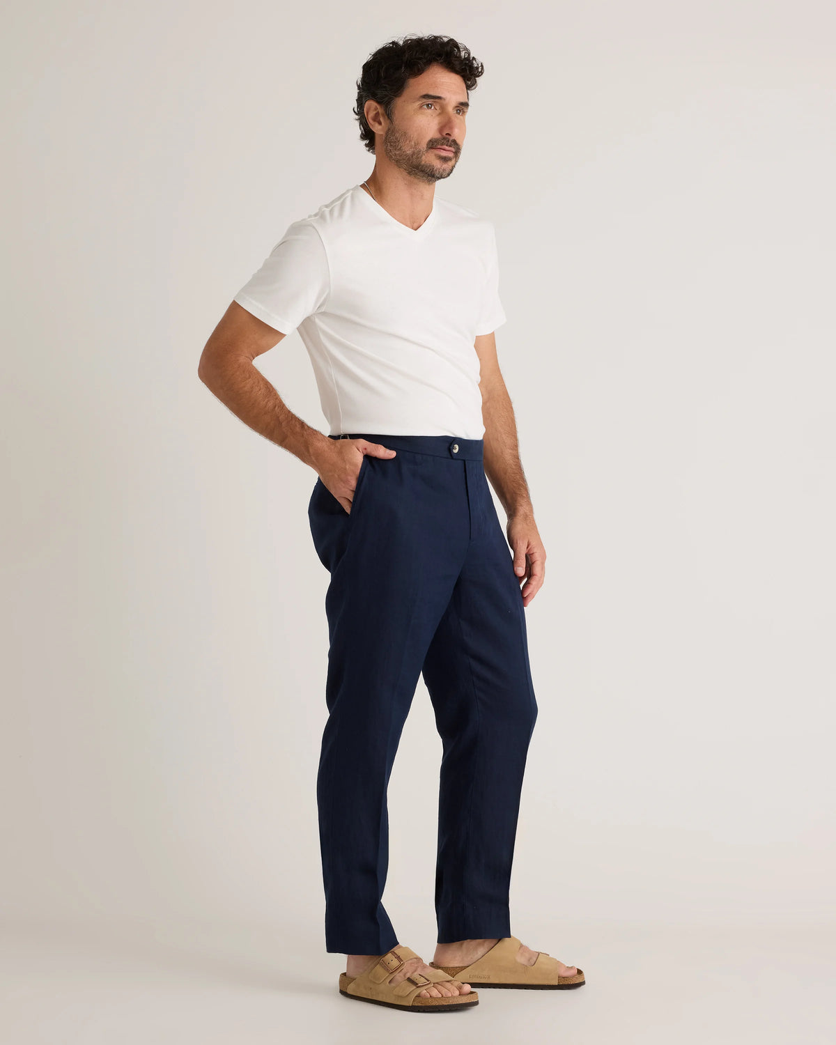 100% European Linen Dress Pants - 30X30 / Deep Navy