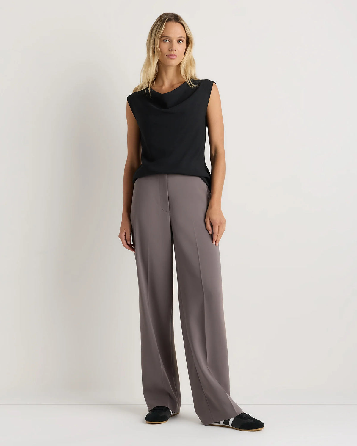 Draped Matte Cowl Neck Tank - XS / Porcelain Ivory